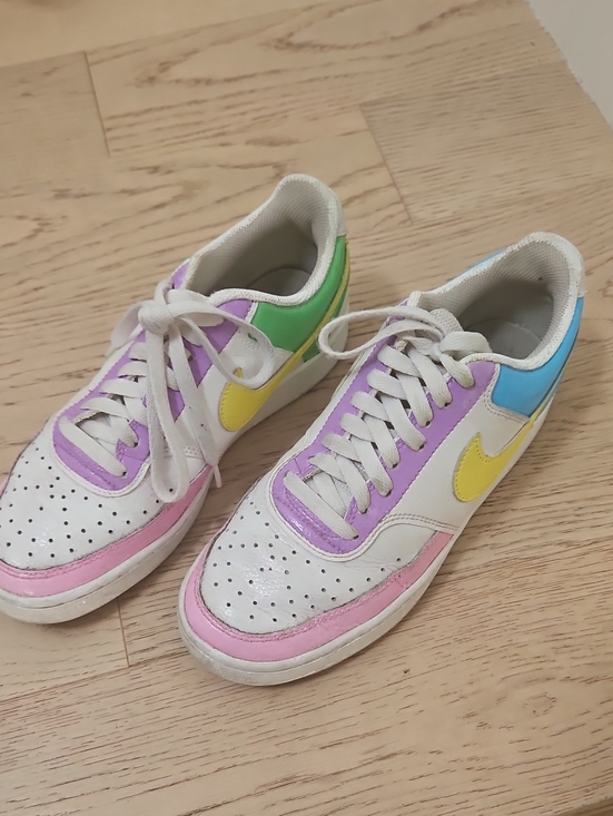 Nike Shoes - Nike Customized Colorblock Pastel Sneakers with Yellow Swoosh